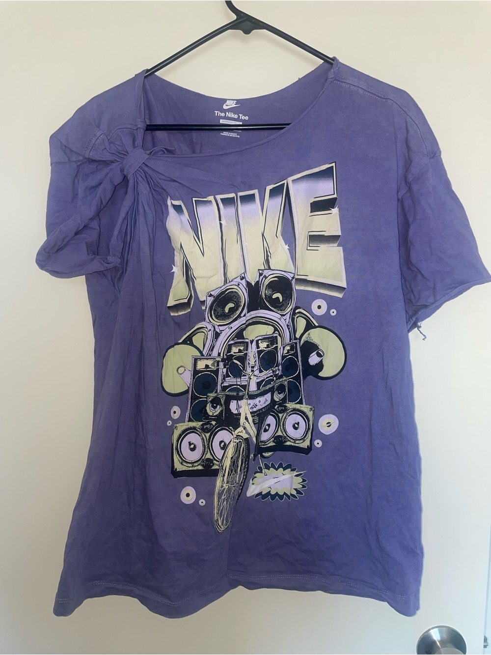 Nike Purple Graphic Tee with Speaker Design